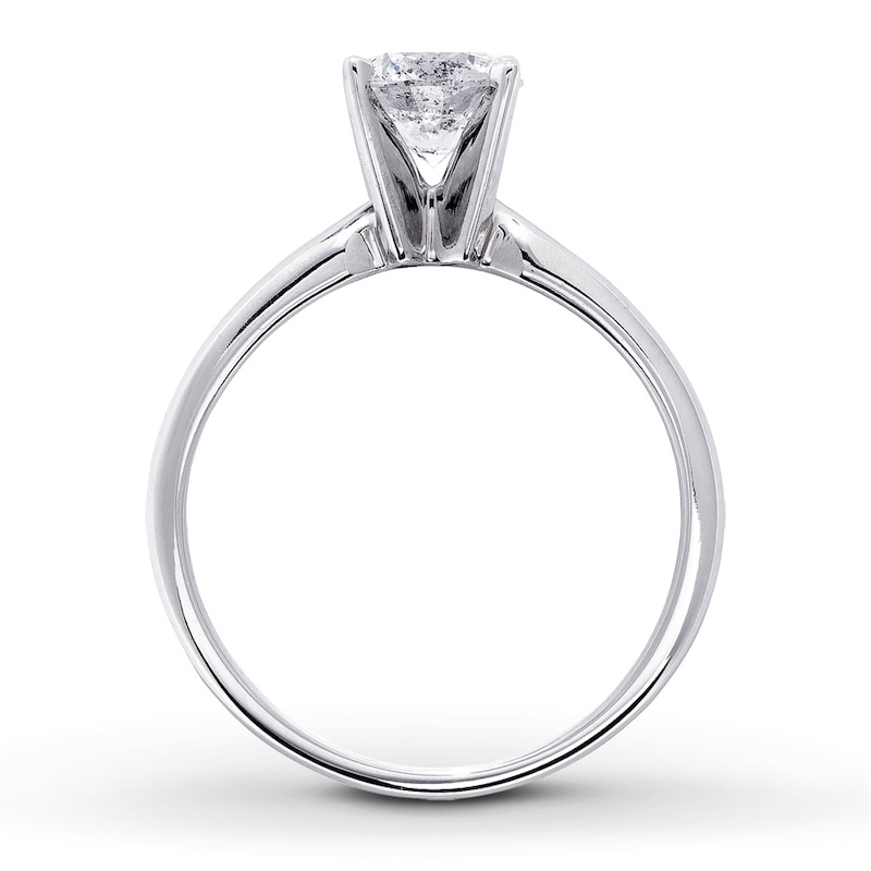 Certified Diamond Round-cut Ring 1-1/4 Carat 14K White Gold (I/I2)