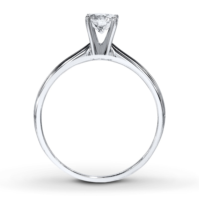 Diamond Solitaire Ring 1/2 carat Round-cut 14K White Gold (J/I3)