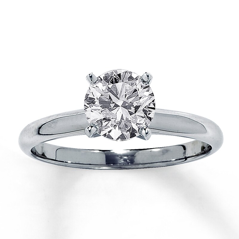 Diamond Solitiare Engagement Ring 1-1/2 ct tw Round-cut 14K White Gold (I/I2) with 360
