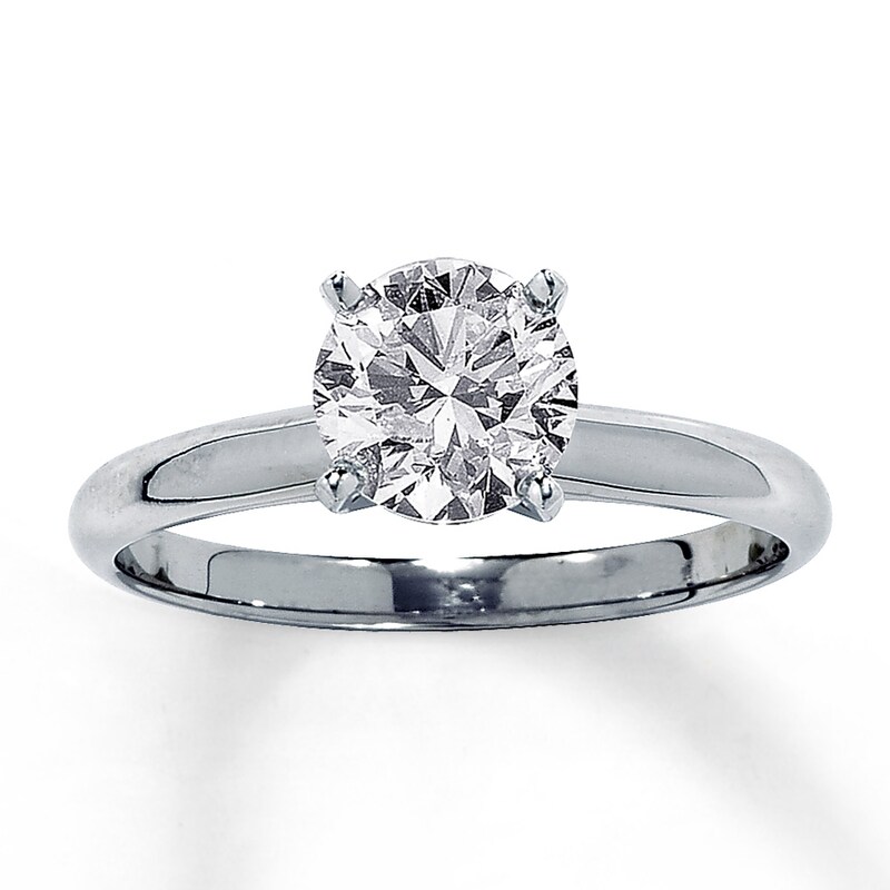 Diamond Solitiare Engagement Ring 1-1/2 ct tw Round-cut 14K White Gold (I/I2)