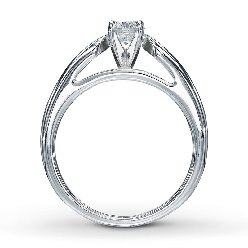 Certified Diamond Ring 1/3 carat Round-cut 14K White Gold