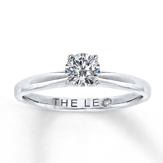 THE LEO Diamond Solitaire Ring 1/ Carat Round-cut 14K White Gold