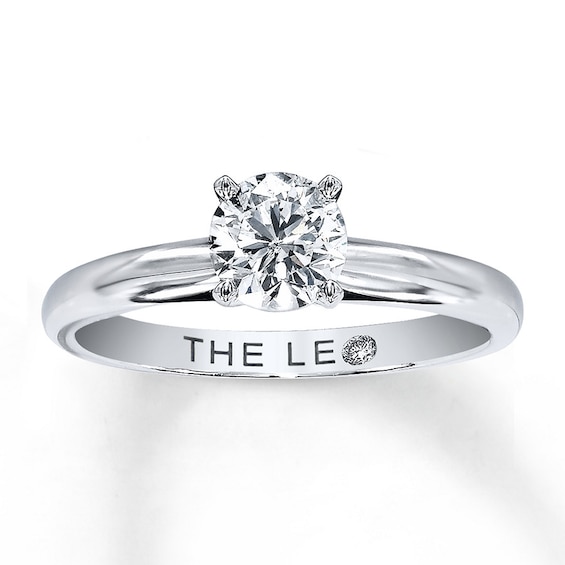 THE LEO Diamond Solitaire Ring 3/4 Carat Round-cut 14K White Gold