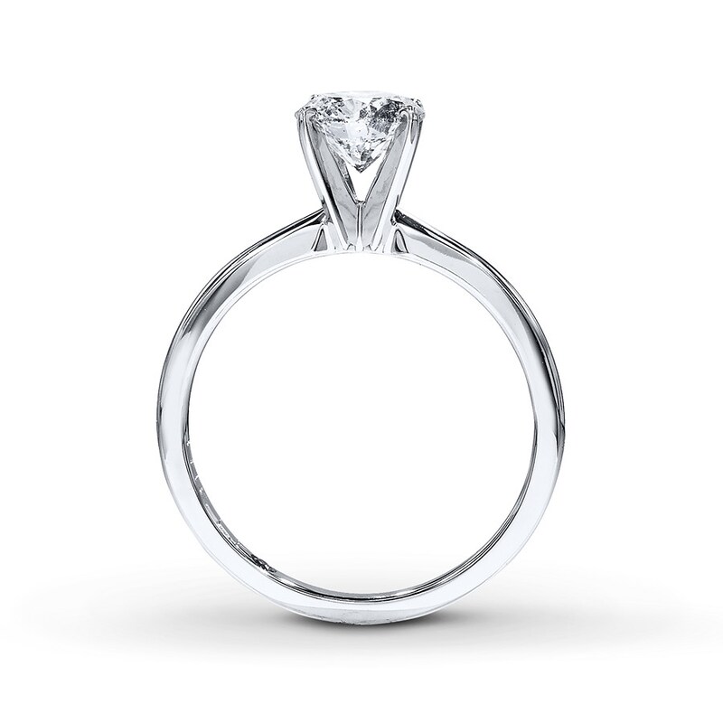 Main Image 2 of THE LEO Diamond Solitaire Ring 1 Carat Round-cut 14K White Gold