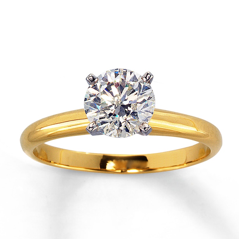 Diamond Solitaire Ring 1 carat Round-cut 14K Yellow Gold