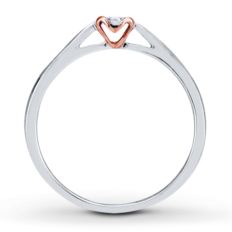 Diamond Solitaire Ring 1/10 Carat 10K Two-Tone Gold (I/I3)