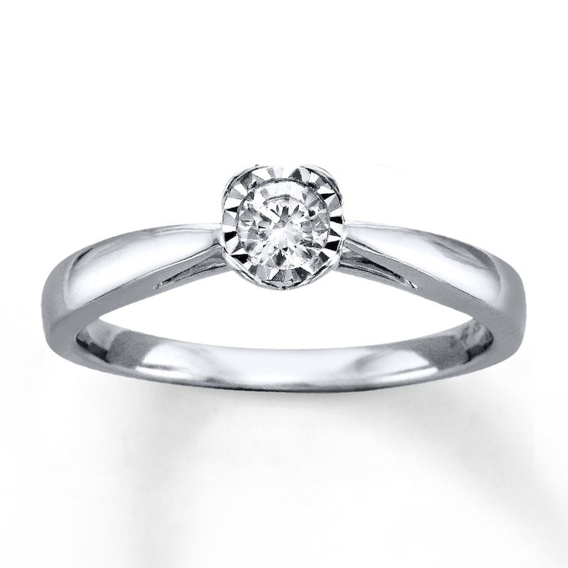 Main Image 1 of Now + Forever Diamond Solitaire Ring 1/5 Carat Round-cut 10K White Gold (I/I3)