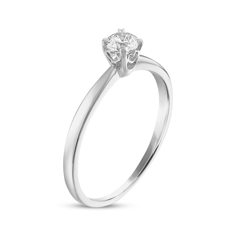 Solitaire Engagement Ring 1/4 Carat Diamond 14K White Gold