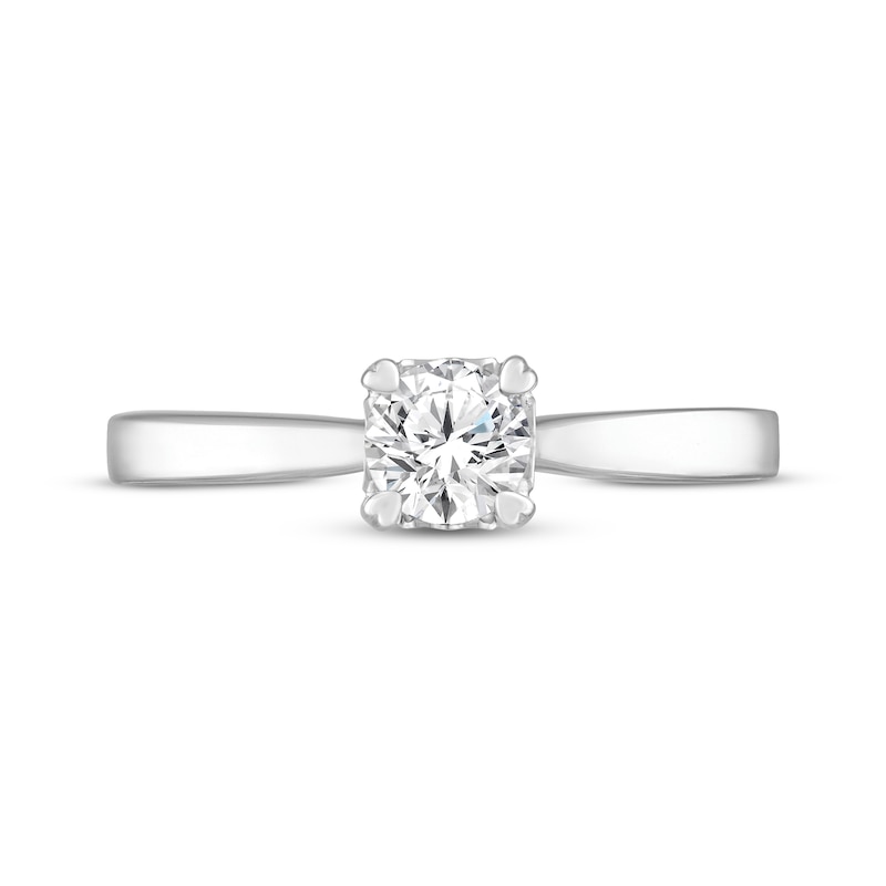 Solitaire Engagement Ring 1/2 Carat Diamond 14K White Gold (I/I2)