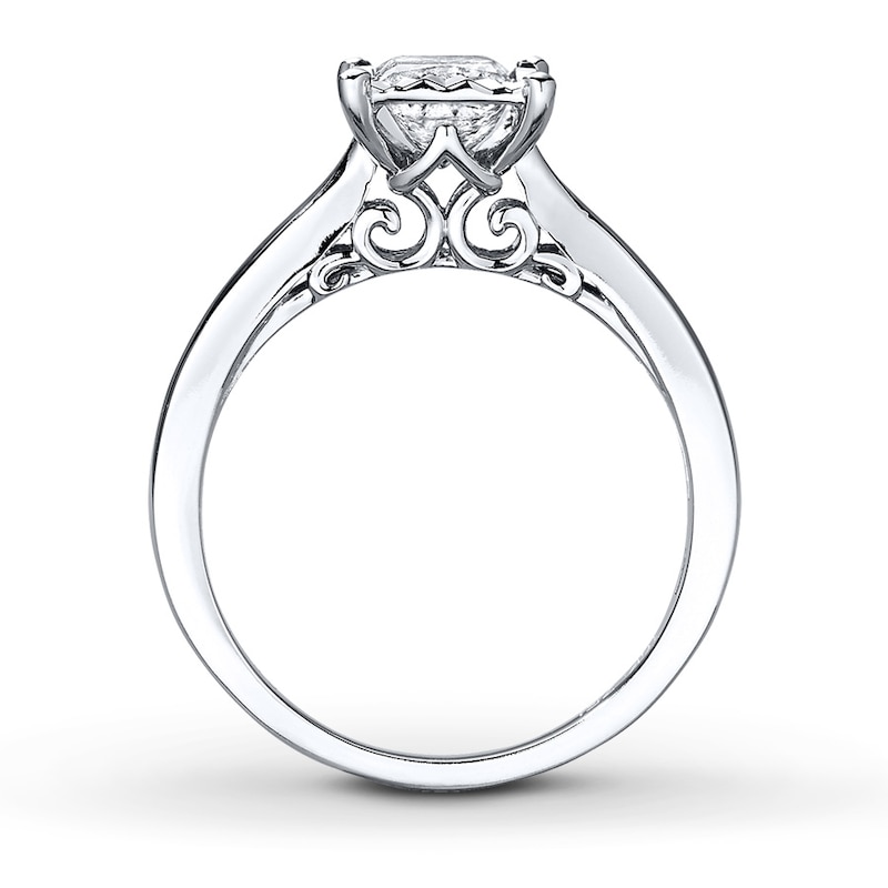 Diamond Engagement Ring 3/4 Carat Round-cut 10K White Gold