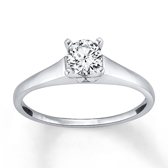 Diamond Solitaire Ring 3/4 carat Round-cut 14K White Gold (I/I3)