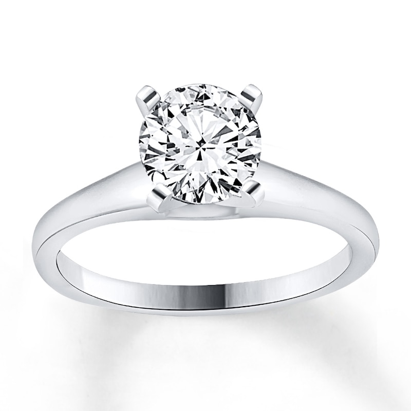 Diamond Solitaire Ring 1 carat Round-cut 14K White Gold (I/I3)