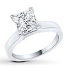 Thumbnail Image 2 of Diamond Solitaire Ring 1 1/4 carat Princess-cut 14K White Gold