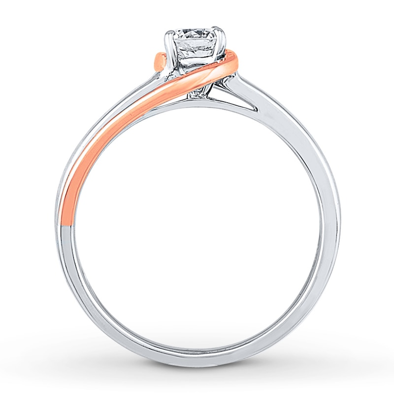 Main Image 2 of Now + Forever Diamond Engagement Ring 1/3 ct tw Round-cut 10K Two-Tone (I/I2)