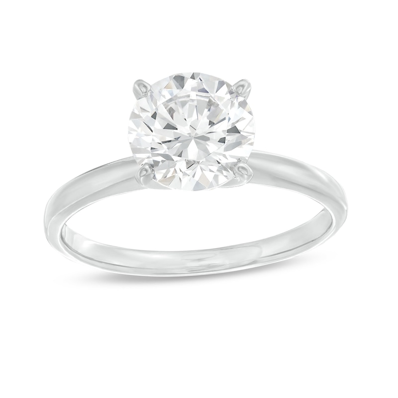 Certified Solitaire Diamond Engagement Ring 2 ct tw Round-cut 14K White Gold (I/I1)