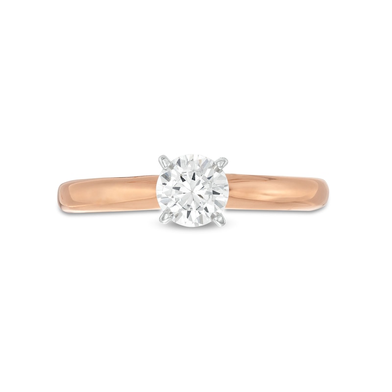 Main Image 4 of Solitaire Engagement Ring 1/2 Carat Diamond 14K Rose Gold (I/I2)