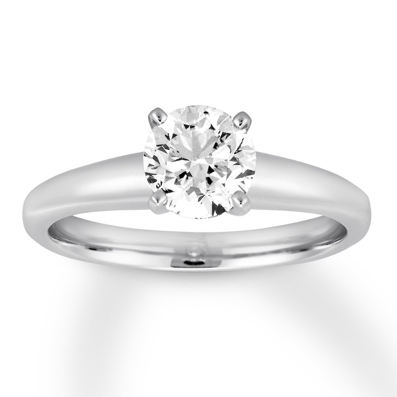 Colorless Diamond Solitaire 1 Carat Round-cut 14K White Gold (F/I1) with 360