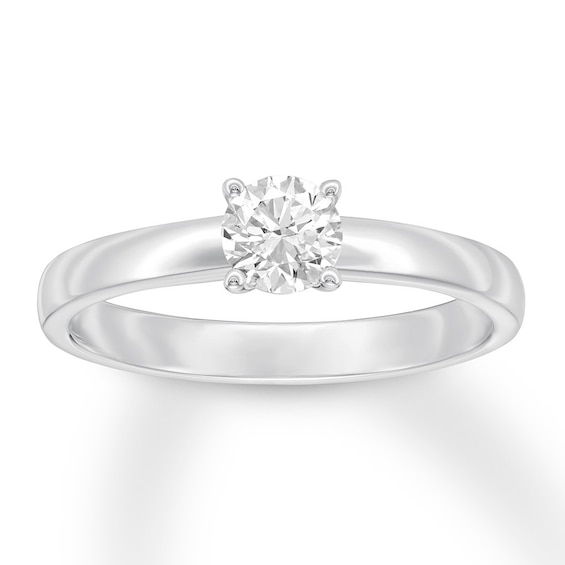 Certified Diamond Solitaire 1/2 Carat Round-cut 14K White Gold (I/SI2