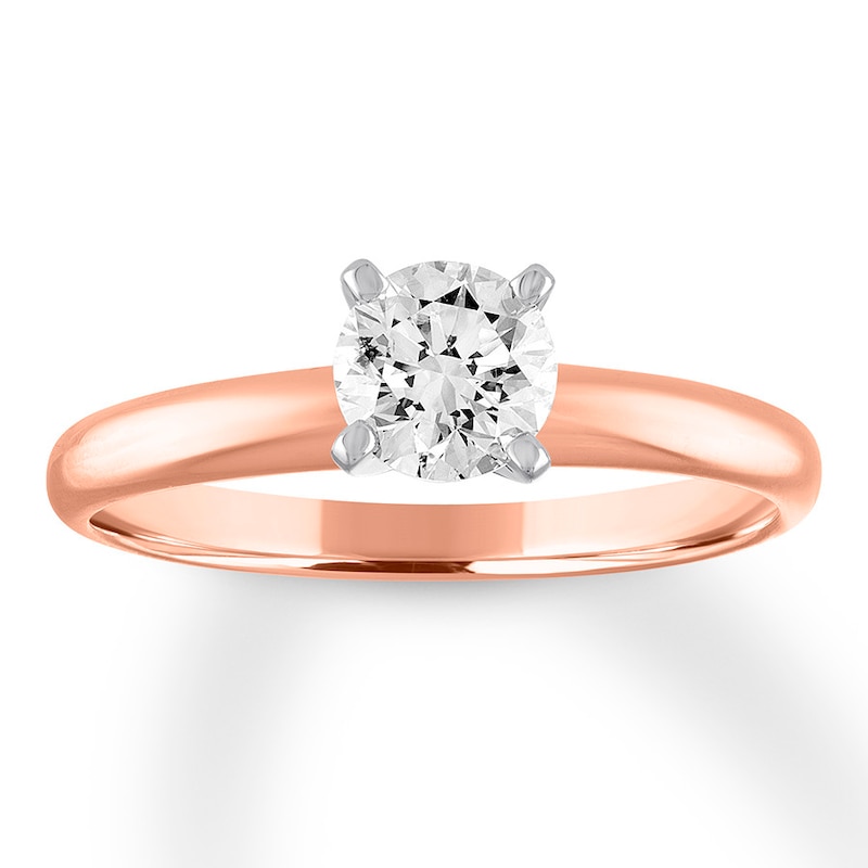 Main Image 1 of Now + Forever Certified Round Diamond Solitaire Ring 3/4 Carat 14K Rose Gold (I/I1)