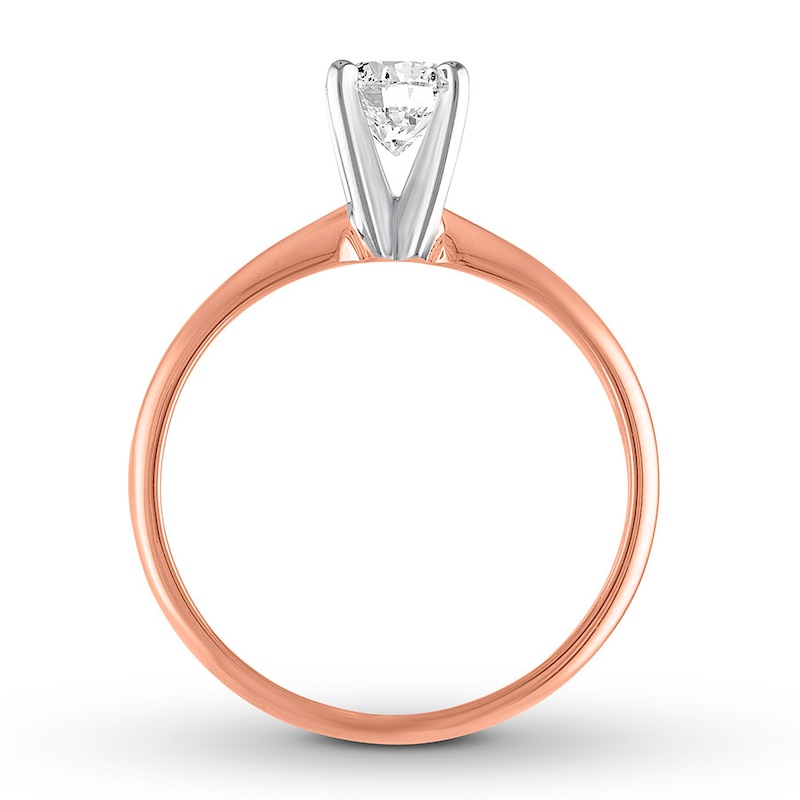 Main Image 3 of Now + Forever Certified Round Diamond Solitaire Ring 3/4 Carat 14K Rose Gold (I/I1)