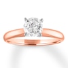 Thumbnail Image 0 of Certified Round Diamond Solitaire Ring 1 Carat 14K Rose Gold (I/I1)