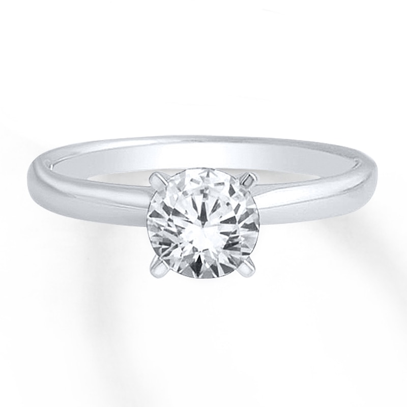 Certified Diamond Solitaire 3 Carat Round-cut 14K White Gold (I/I1)