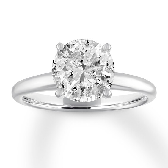 Now + Forever Certified Diamond Solitaire 2-1/2 Carats Round 14K White Gold (I/I1)