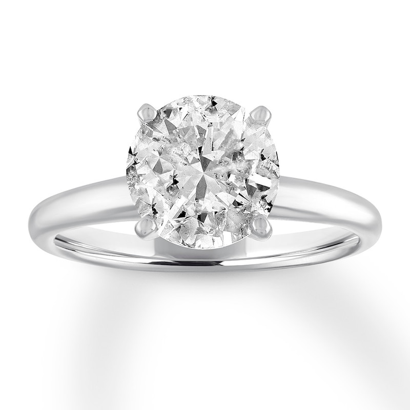 Certified Diamond Solitaire 2-1/2 Carats Round 14K White Gold