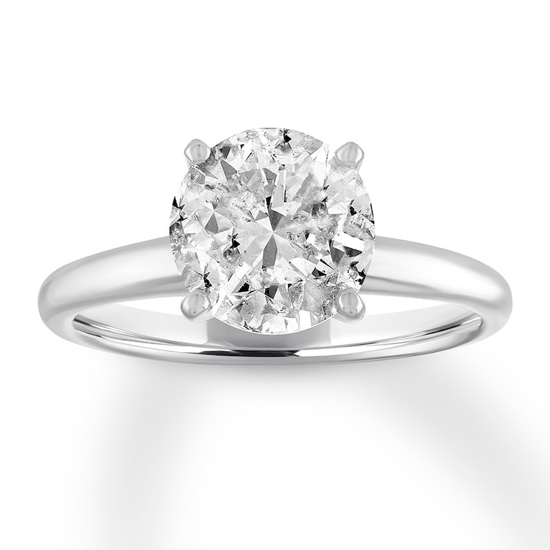Main Image 1 of Now + Forever Certified Diamond Solitaire 2-1/2 Carats Round 14K White Gold (I/I1)