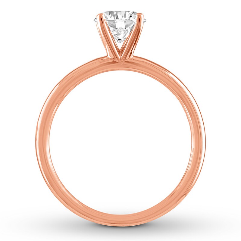 Main Image 2 of THE LEO Artisan Diamond Ring 1 ct tw Round-cut 14K Rose Gold