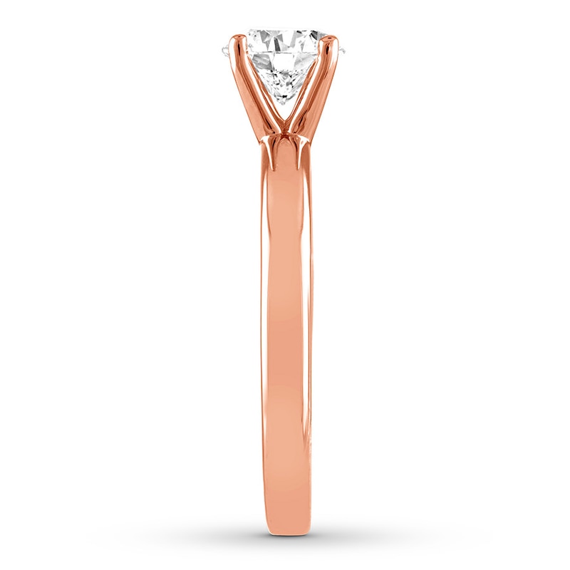 Main Image 3 of THE LEO Artisan Diamond Ring 1 ct tw Round-cut 14K Rose Gold