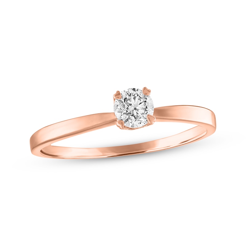 4 Ct  Round Solitaire Engagement Ring 14K Rose Genuine Gold
