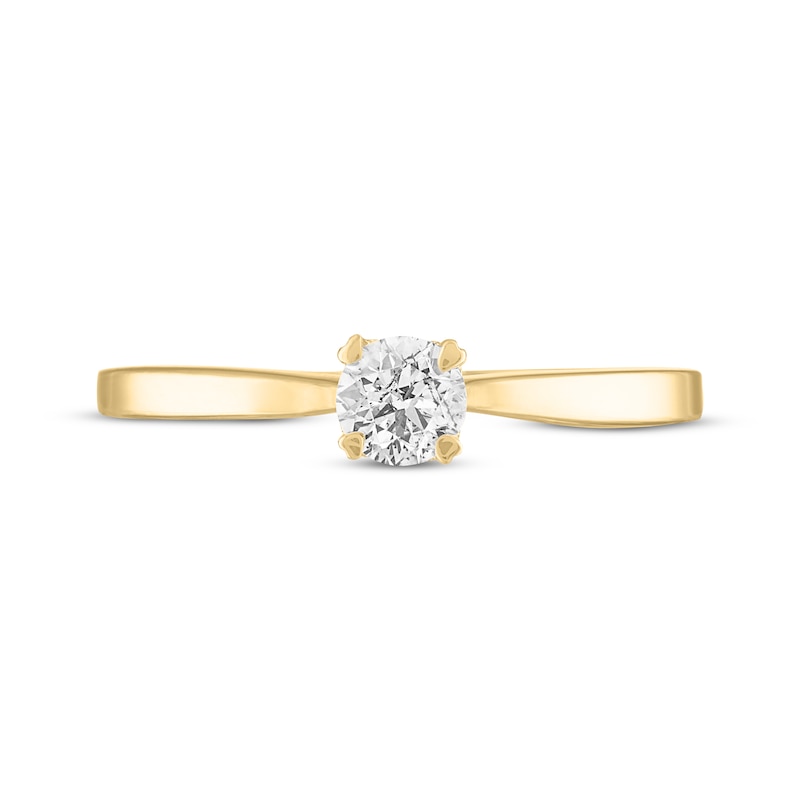 Diamond Solitaire Ring 1/4 Carat Round-cut 14K Yellow Gold (I/I2)