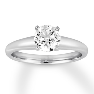 Colorless Diamond Solitaire 1 Carat Round-cut 14K White Gold (F/I1) | Kay