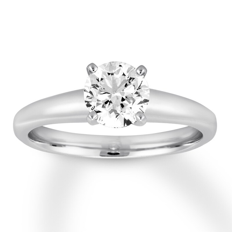 Main Image 1 of Colorless Diamond Solitaire 1 Carat Round-cut 14K White Gold (F/I1)