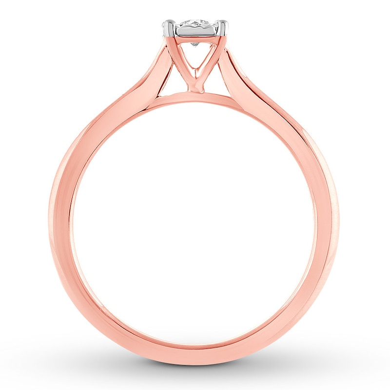 Diamond Solitaire Ring 1/6 Carat Round-cut 10K Rose Gold (I/I2)