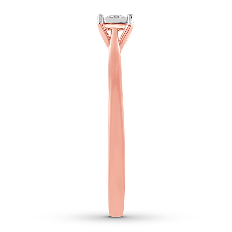 Diamond Solitaire Ring 1/6 Carat Round-cut 10K Rose Gold