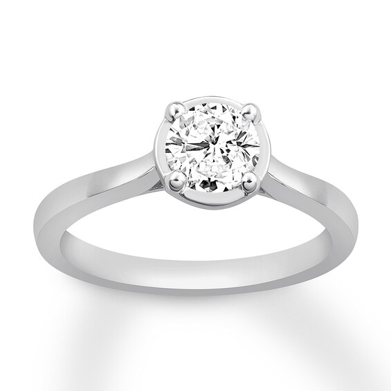 Now + Forever Diamond Solitaire Ring 1 Carat Round-cut 14K White Gold (J/I2)