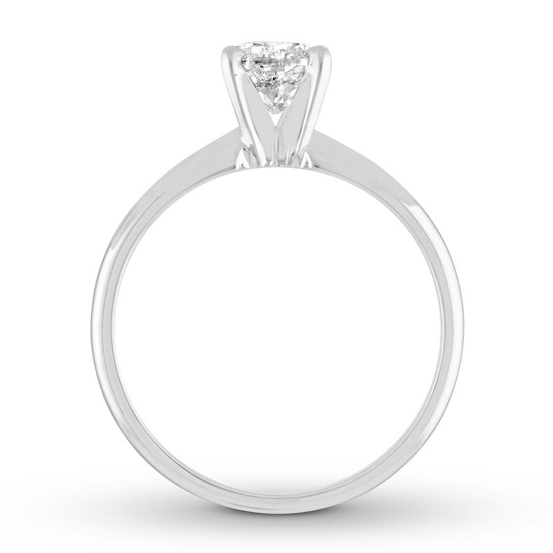 Diamond Solitaire Engagement Ring 1 Carat Round 10K White Gold (I/I3)