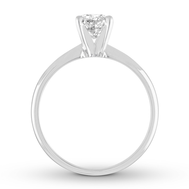 Main Image 2 of Diamond Solitaire Engagement Ring 1 Carat Round 10K White Gold (I/I3)