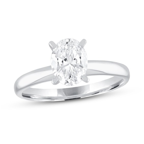 Oval Diamond Solitaire Engagement Ring 1 ct 14K White Gold | Kay