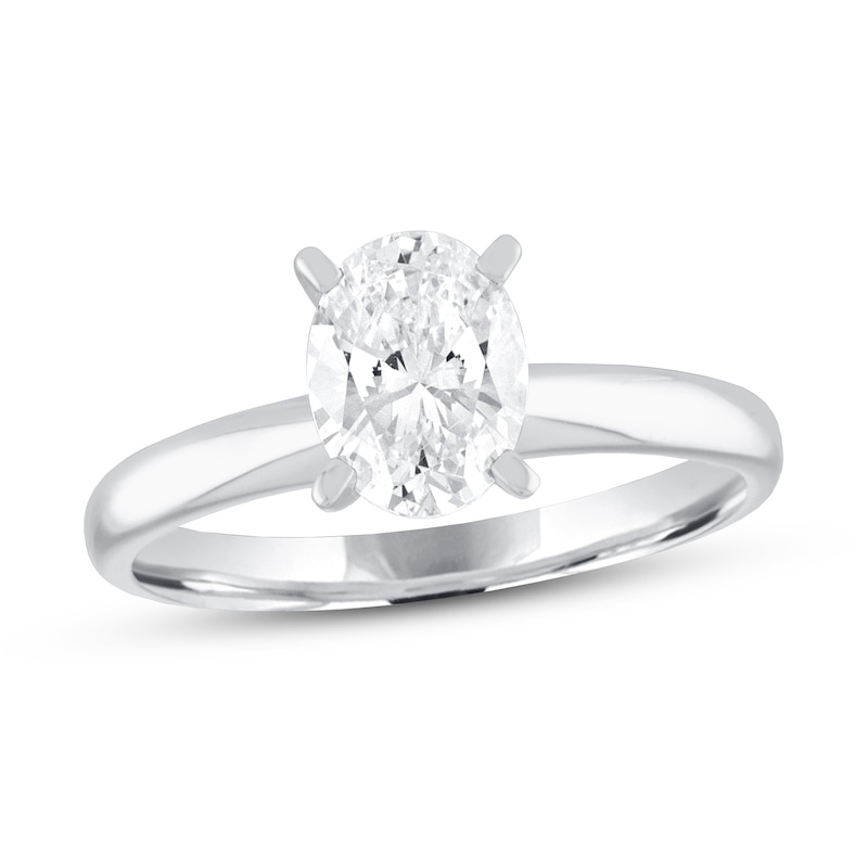 Oval Diamond Solitaire Engagement Ring 1 ct 14K White Gold