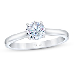 THE LEO First Light Diamond Solitaire Engagement Ring 1/2 ct tw 14K White Gold