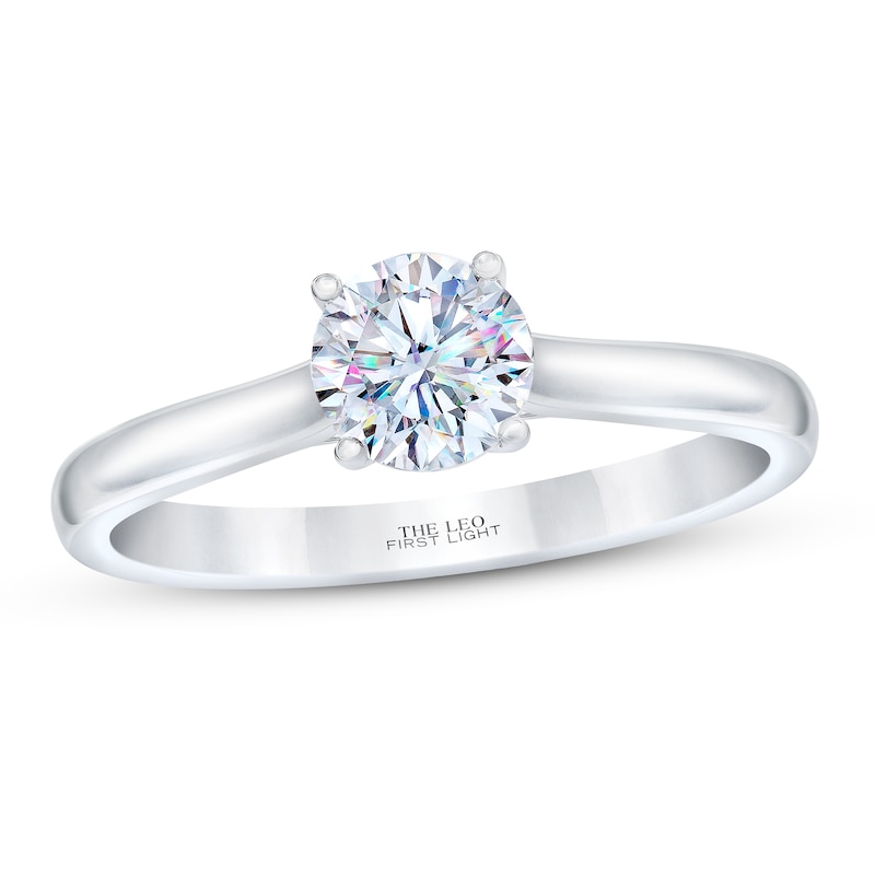 Main Image 1 of THE LEO First Light Diamond Solitaire Engagement Ring 1/2 ct tw 14K White Gold