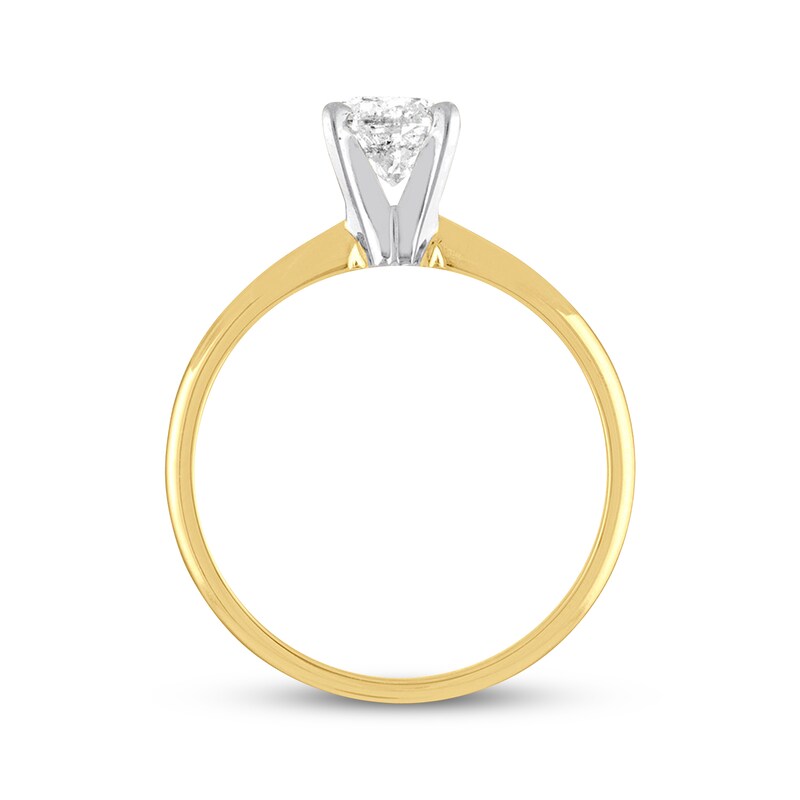 Diamond Solitaire Engagement Ring 1 Carat Round 10K Yellow Gold (I/I3)