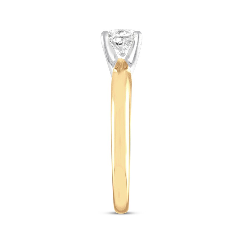 Diamond Solitaire Engagement Ring 1 Carat Round 10K Yellow Gold (I/I3)