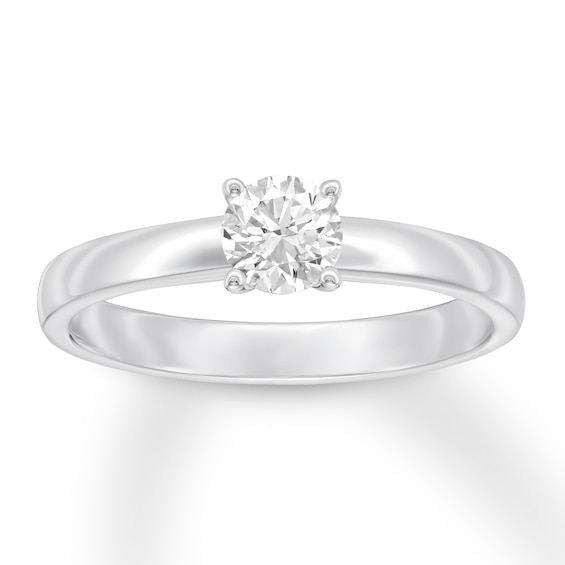 Certified Diamond Solitaire 1/2 Carat Round-cut 14K White Gold (I/SI2)
