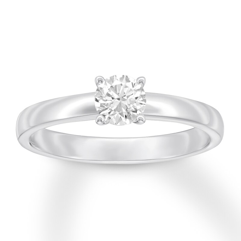 Main Image 1 of Certified Diamond Solitaire 1/2 Carat Round-cut 14K White Gold (I/SI2)