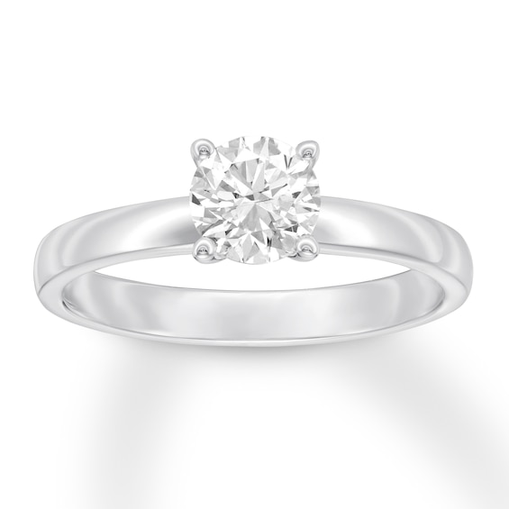 Certified Diamond Solitaire 3/4 Carat Round-cut 14K White Gold (I/SI2)