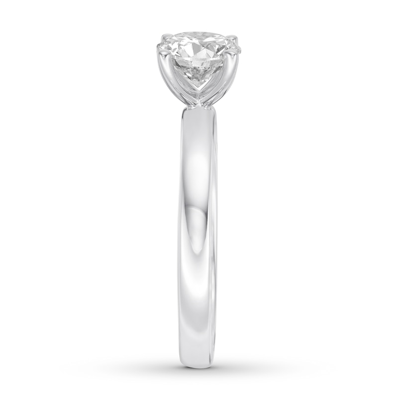 Main Image 3 of Certified Diamond Solitaire Ring 1 ct Round 14K White Gold (I/SI2)